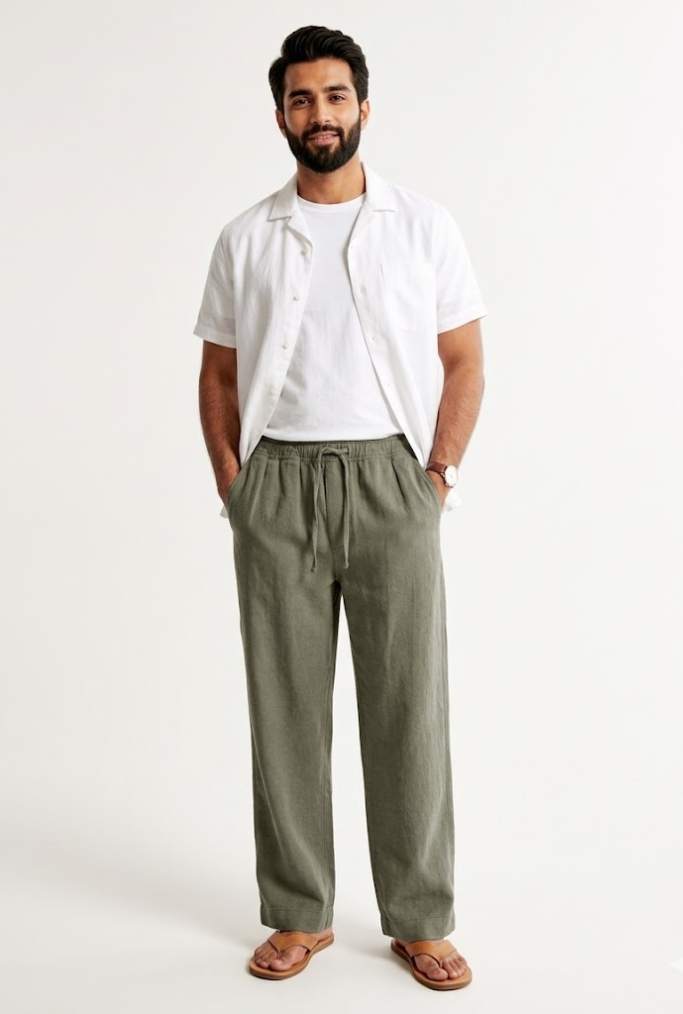 Army Green Plain Trouser