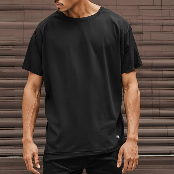 Black Drop Shoulder Tee