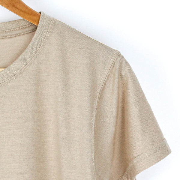 Beige Plain T-shirt