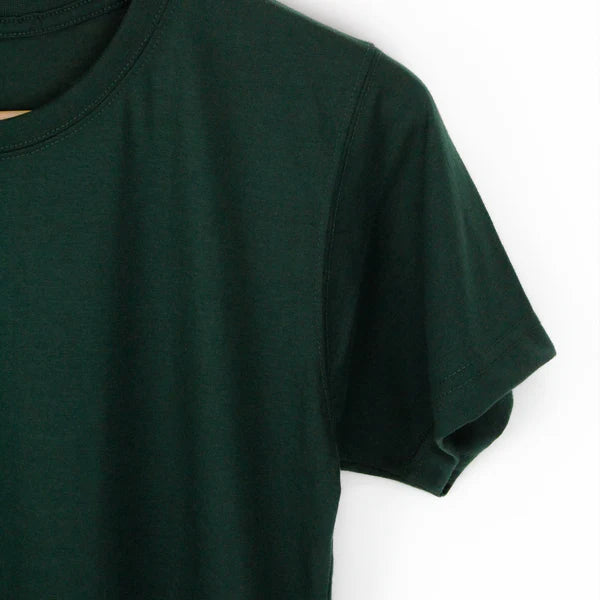 Bottle Green Plain T-shirt