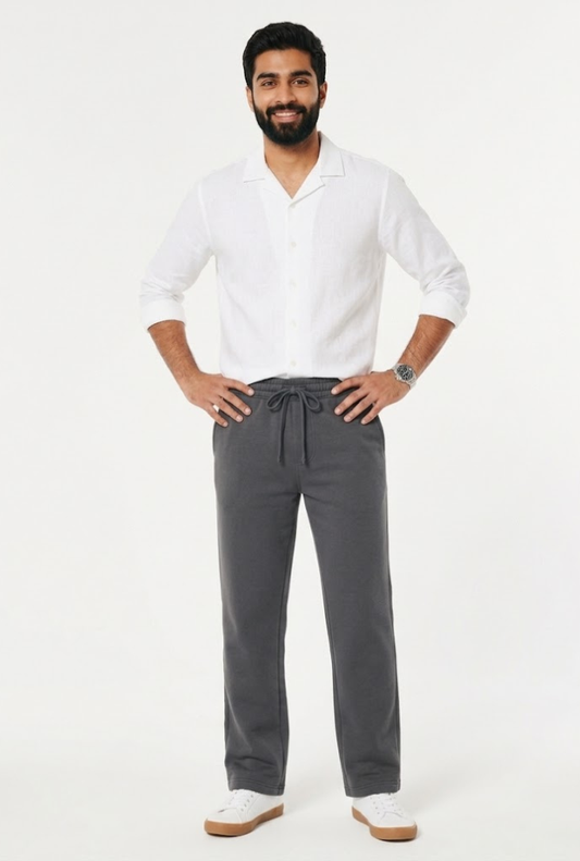 Charcoal Grey Plain Trouser