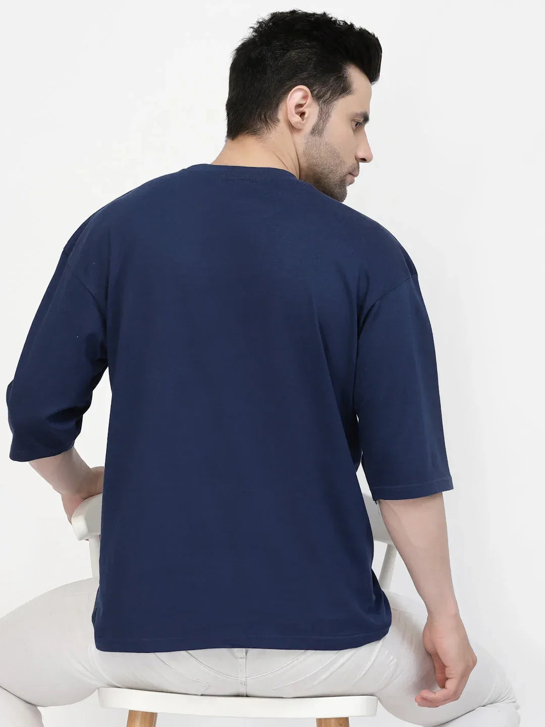 Navy Blue Drop Shoulder T-shirt