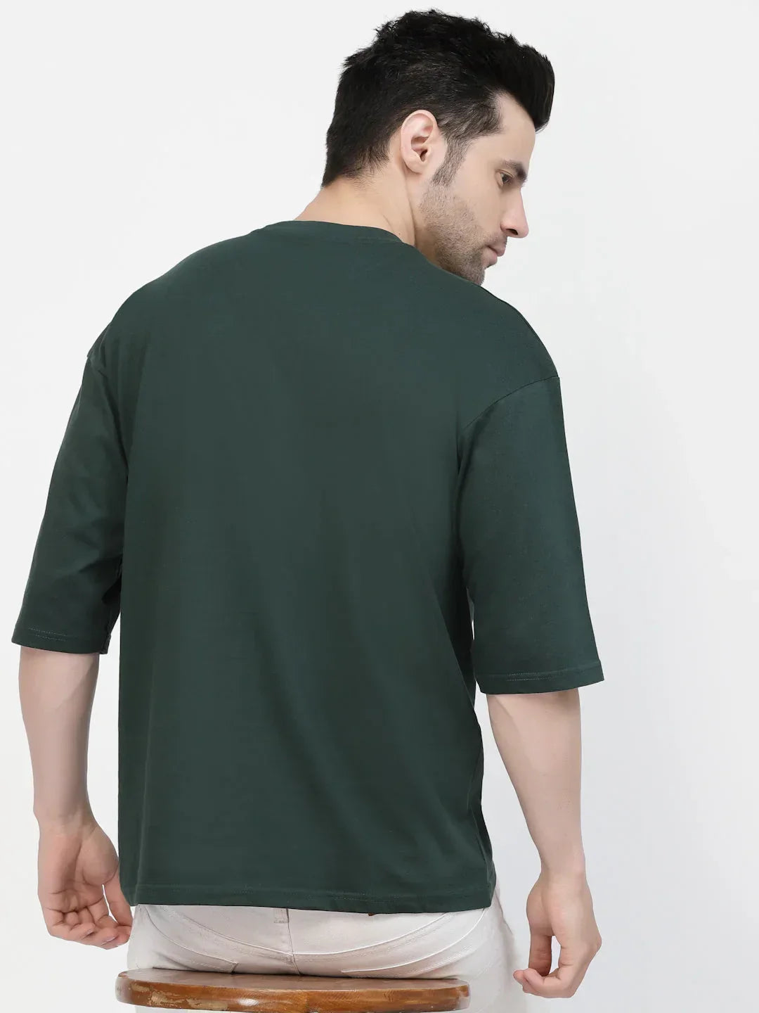 Bottle Green Drop Shoulder T-shirt
