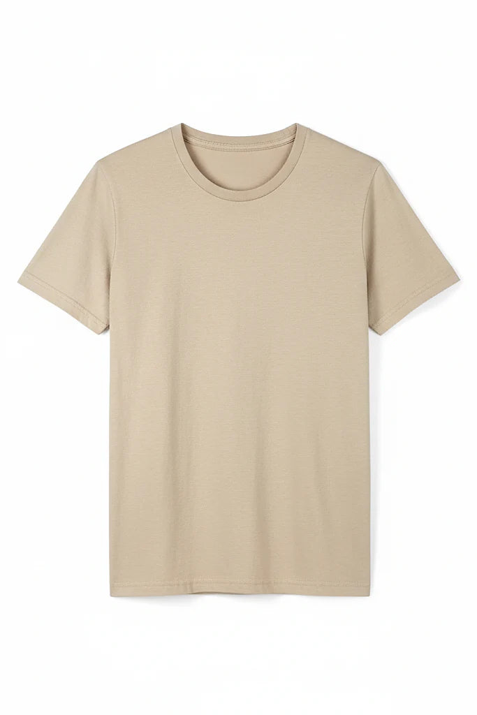 Beige Plain T-shirt