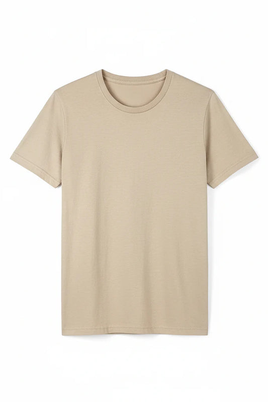 Beige Plain T-shirt