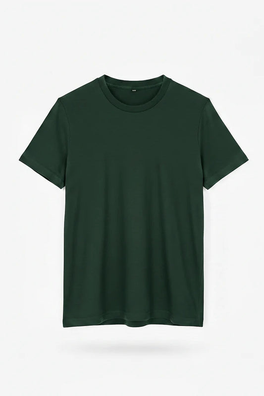 Bottle Green Plain T-shirt