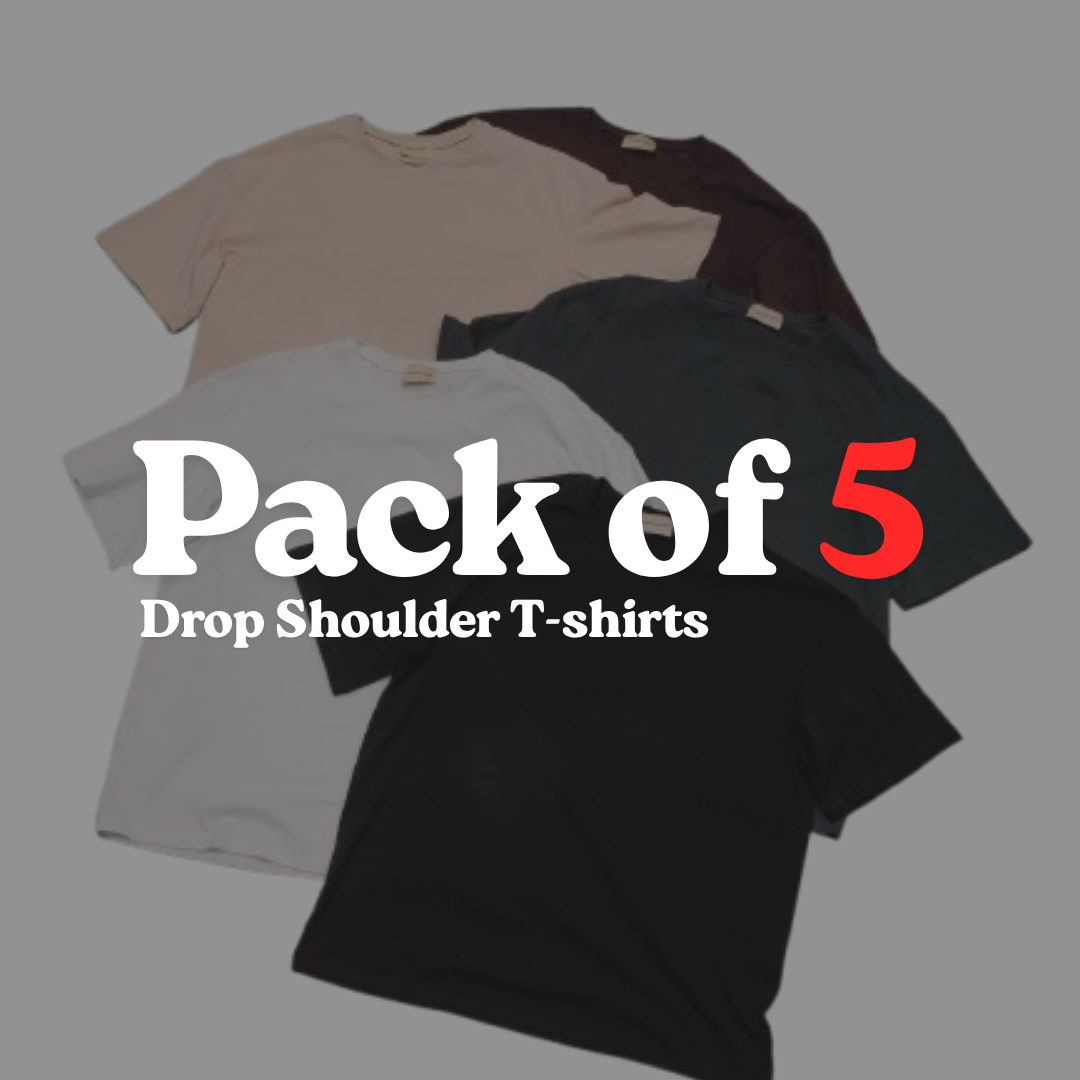 Pack of 5 Drop Shoulder T-shirts