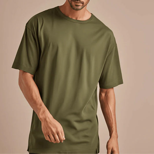 Olive Green Drop Shoulder Tee