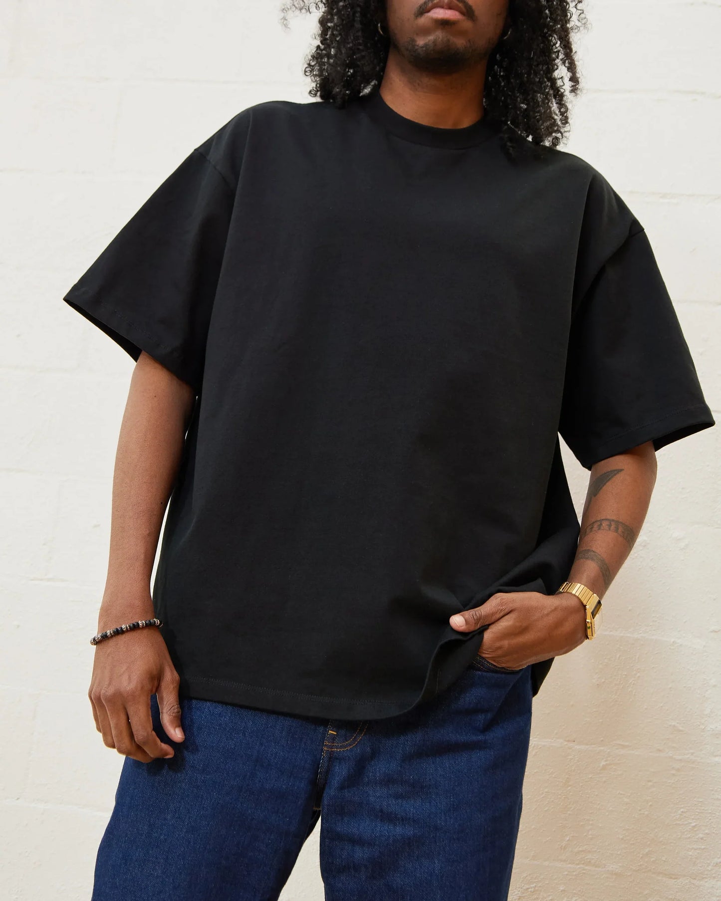 Black Drop Shoulder T-shirt