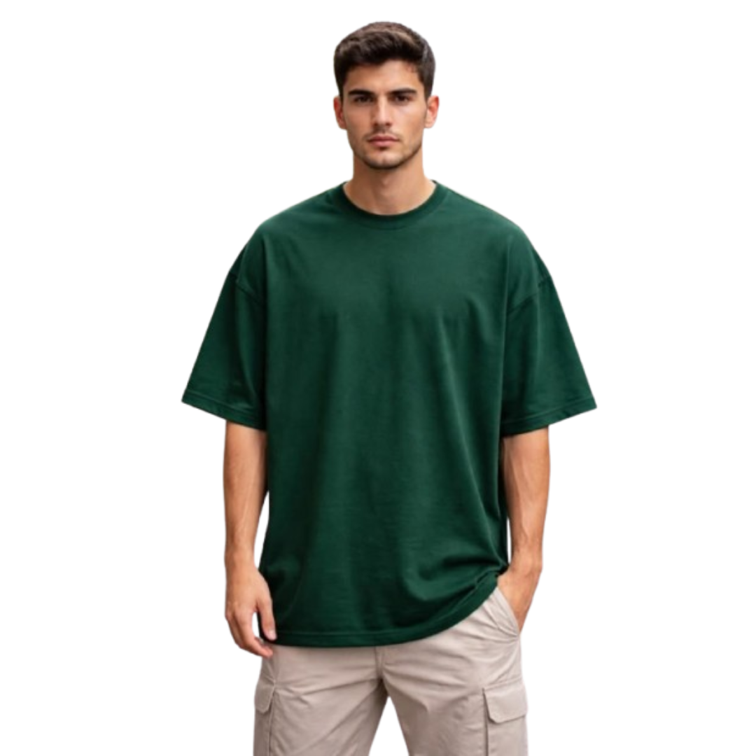 Bottle Green Drop Shoulder T-shirt