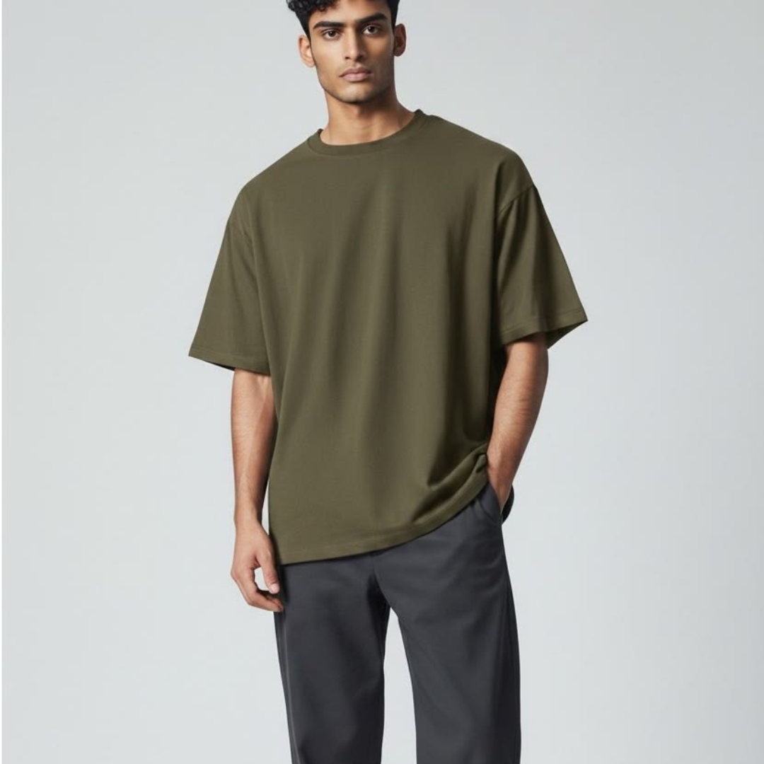 Army Green Drop Shoulder T-shirt
