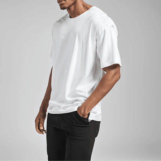 White Drop Shoulder Tee