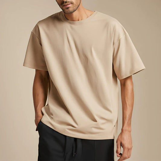 Beige Drop Shoulder Tee