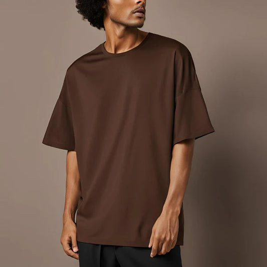 Brown Drop Shoulder Tee